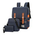 Three-piece business backpack in Oxford cloth with curved shoulder strap and multiple compartments
