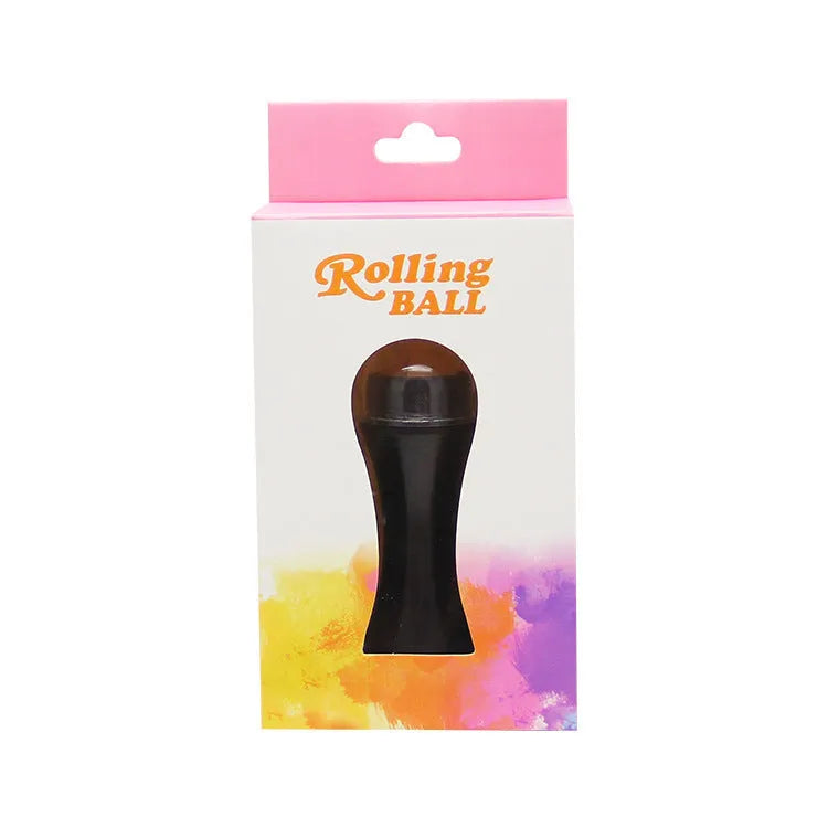 Volcanic stone portable reusable face roller for oily skin control in black, green, pink, or white.