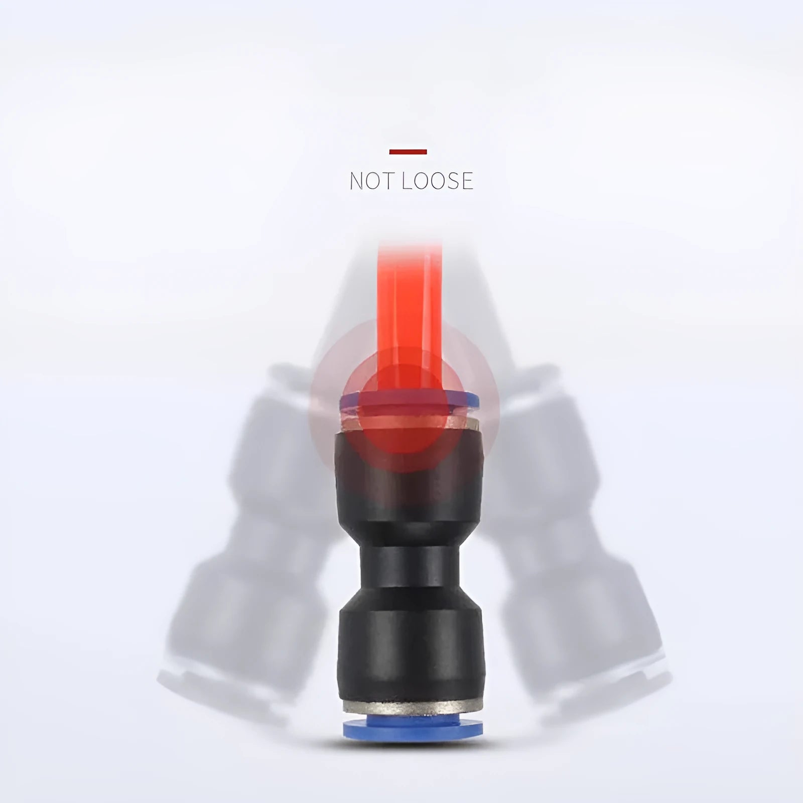 Blue PU straight through pneumatic connector for 4mm to 16mm tubing with quick insertion design