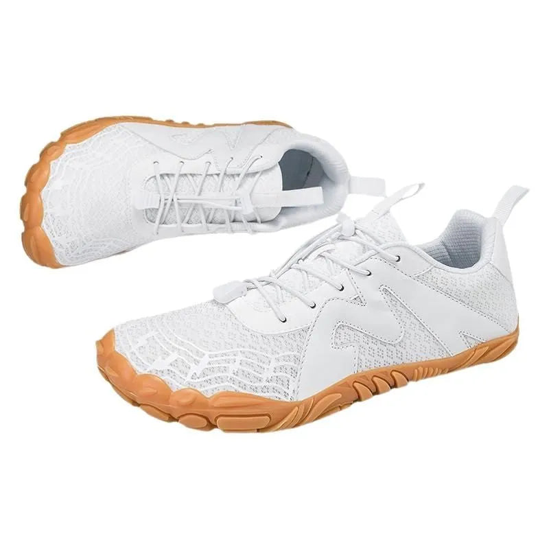 Couple sports climbing shoes with Flyknit lining and rubber sole in multiple colour options.