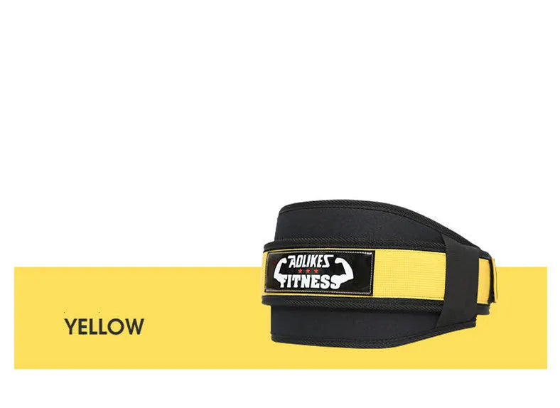 Nylon fitness weightlifting waistband in black red yellow colours for adult gym training