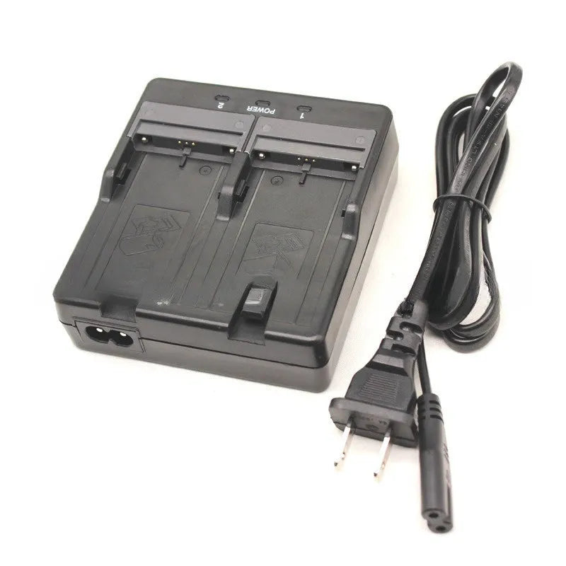 CDC68D dual battery charger for total station instruments with black casing and two charging slots