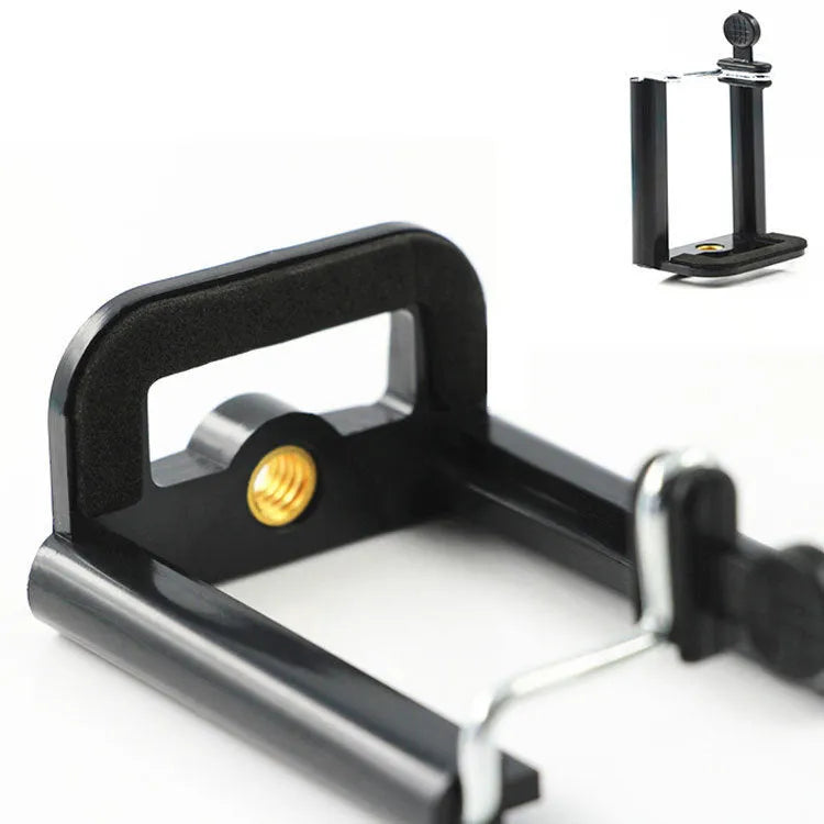 Black plastic U-shaped mobile phone clip bracket for universal device mounting