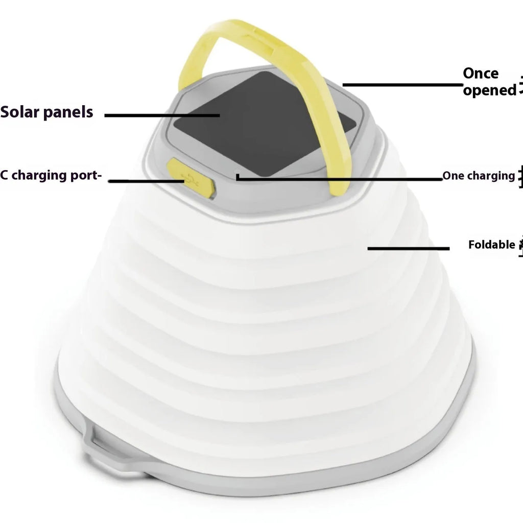 White camping lantern with large lighting capacity and single-key switch