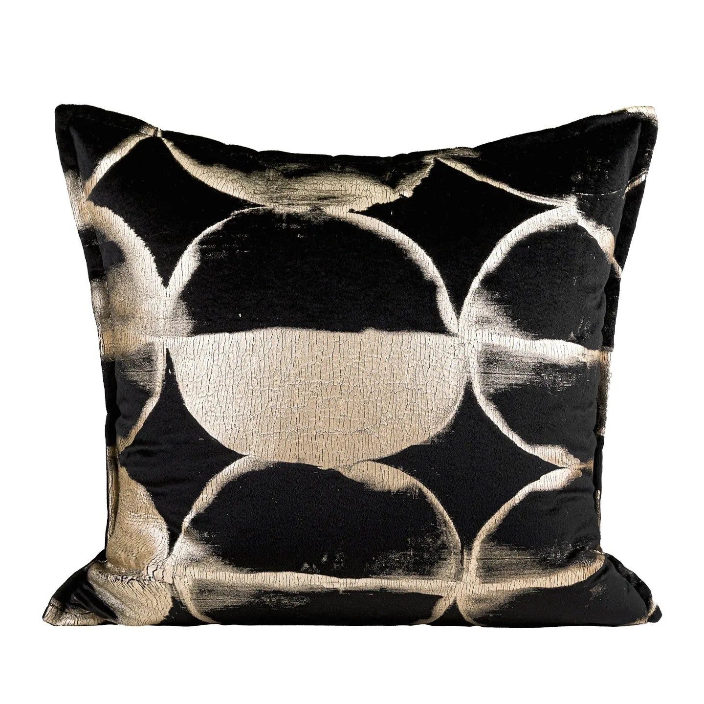 Black gold abstract pattern decorative pillowcase in three sizes with removable cover