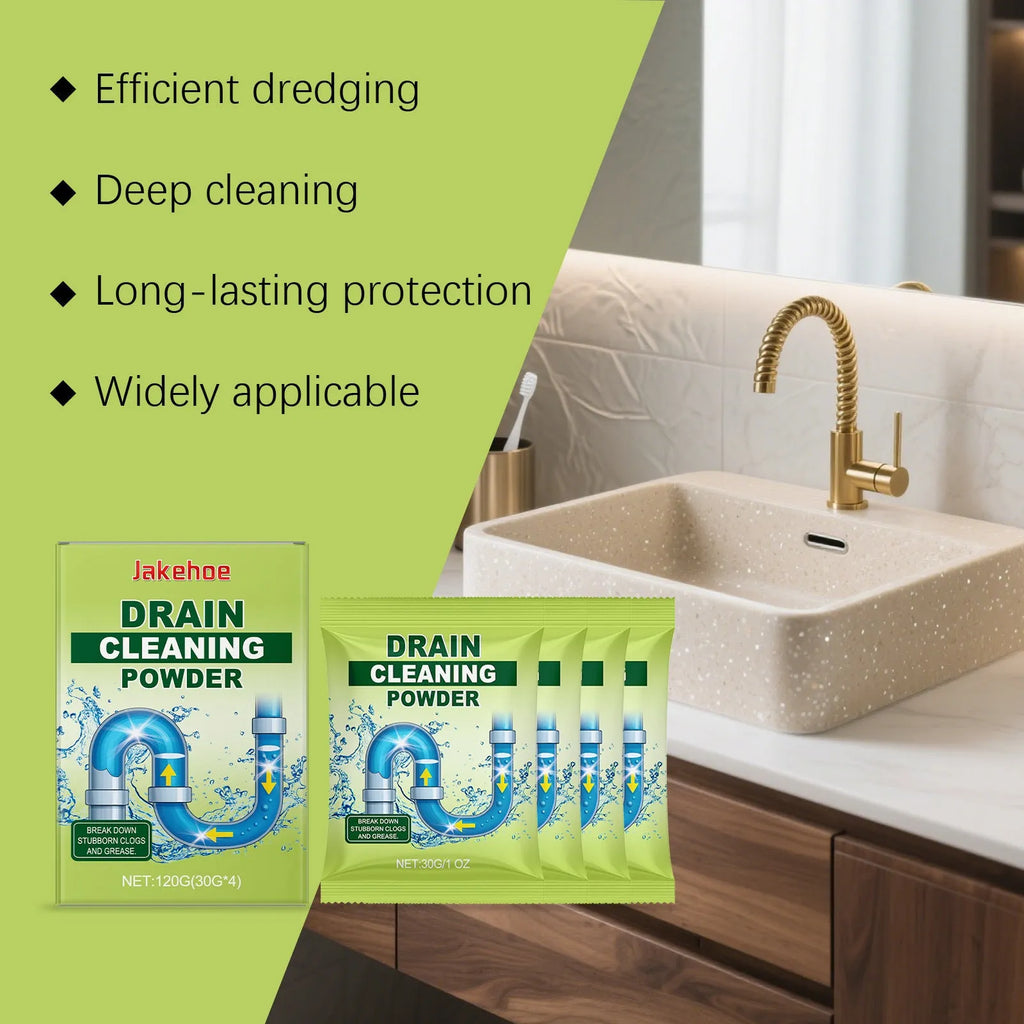 120g container of drain unblocking powder for sinks and showers