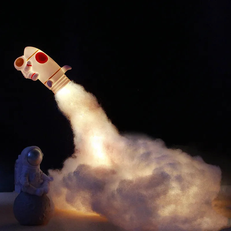 DIY astronaut rocket LED night light kit with 24cm straw structure on 19cm circular base