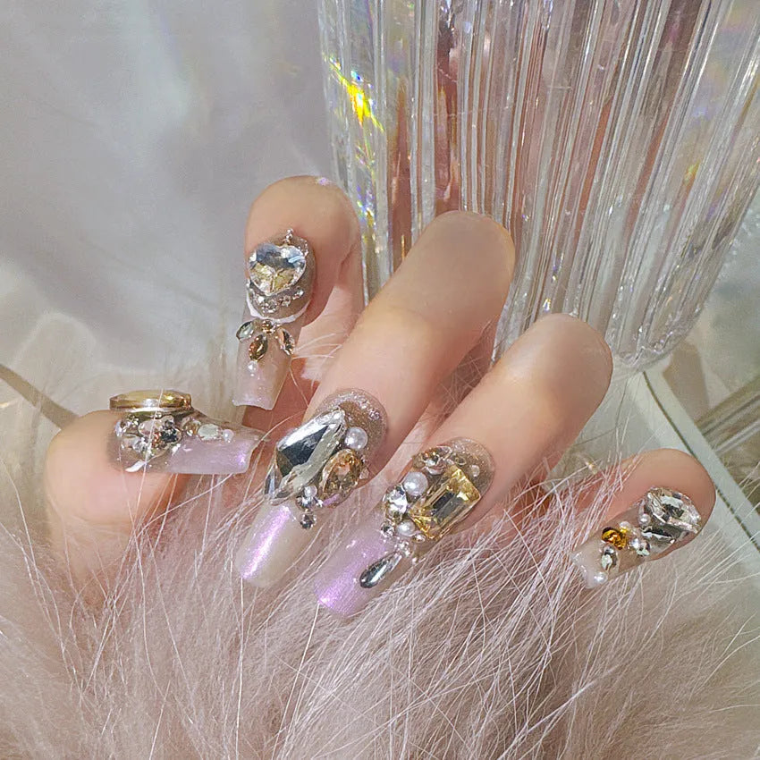 Flash style false nail patches on card packaging with S number sizing and application tools