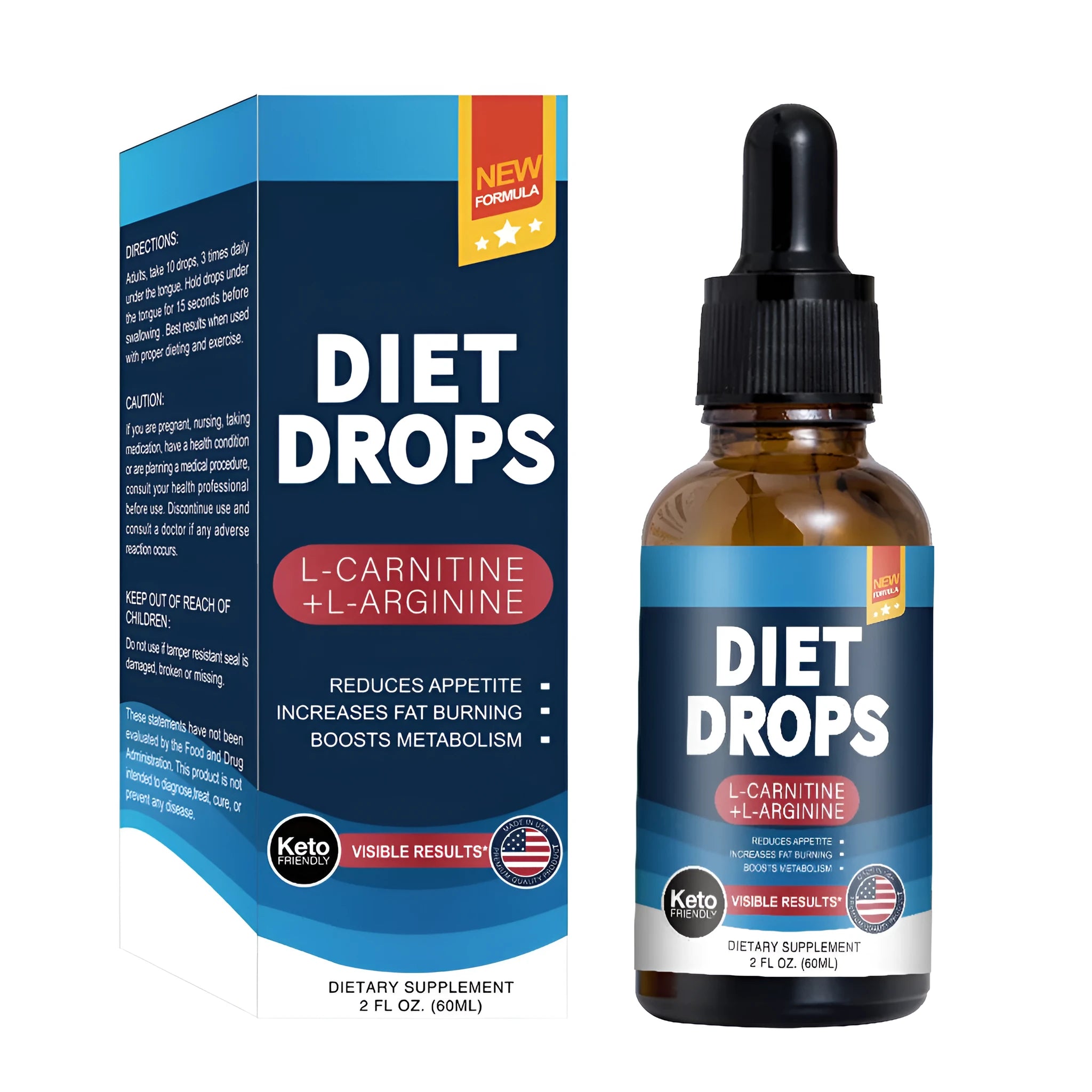 60ml bottle of ketone drops liquid dietary supplement for body shaping support