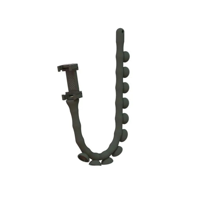 Flexible black rubber lazy bracket phone holder extended to 62cm with suction cup base