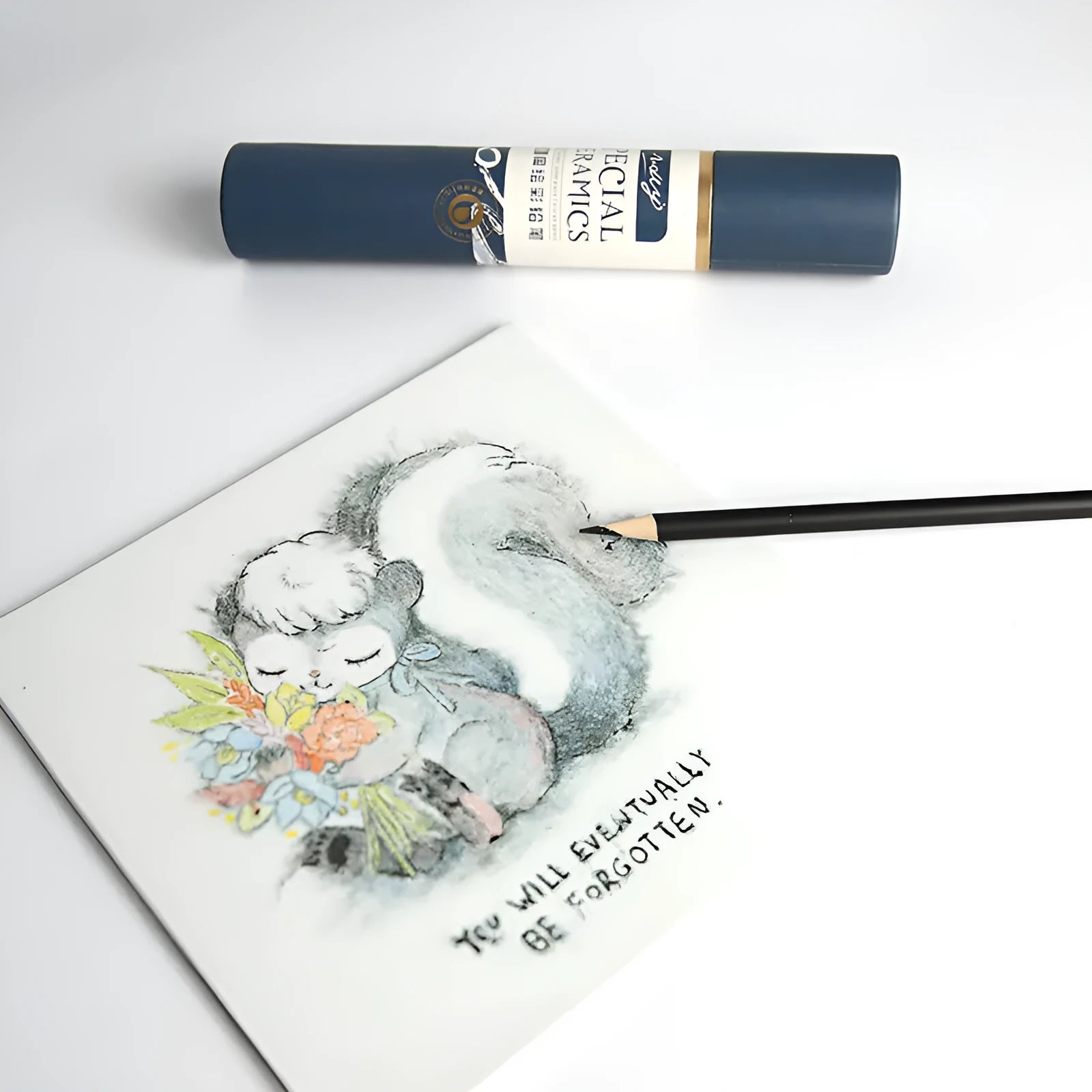 Water-soluble underglaze colour pencils for pottery drawing in 12 ceramic colours