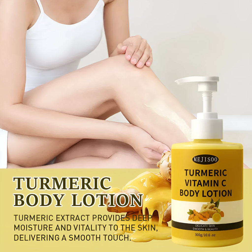 Turmeric VC Body Lotion 300g pot, hydrating and firming cream for universal skin types