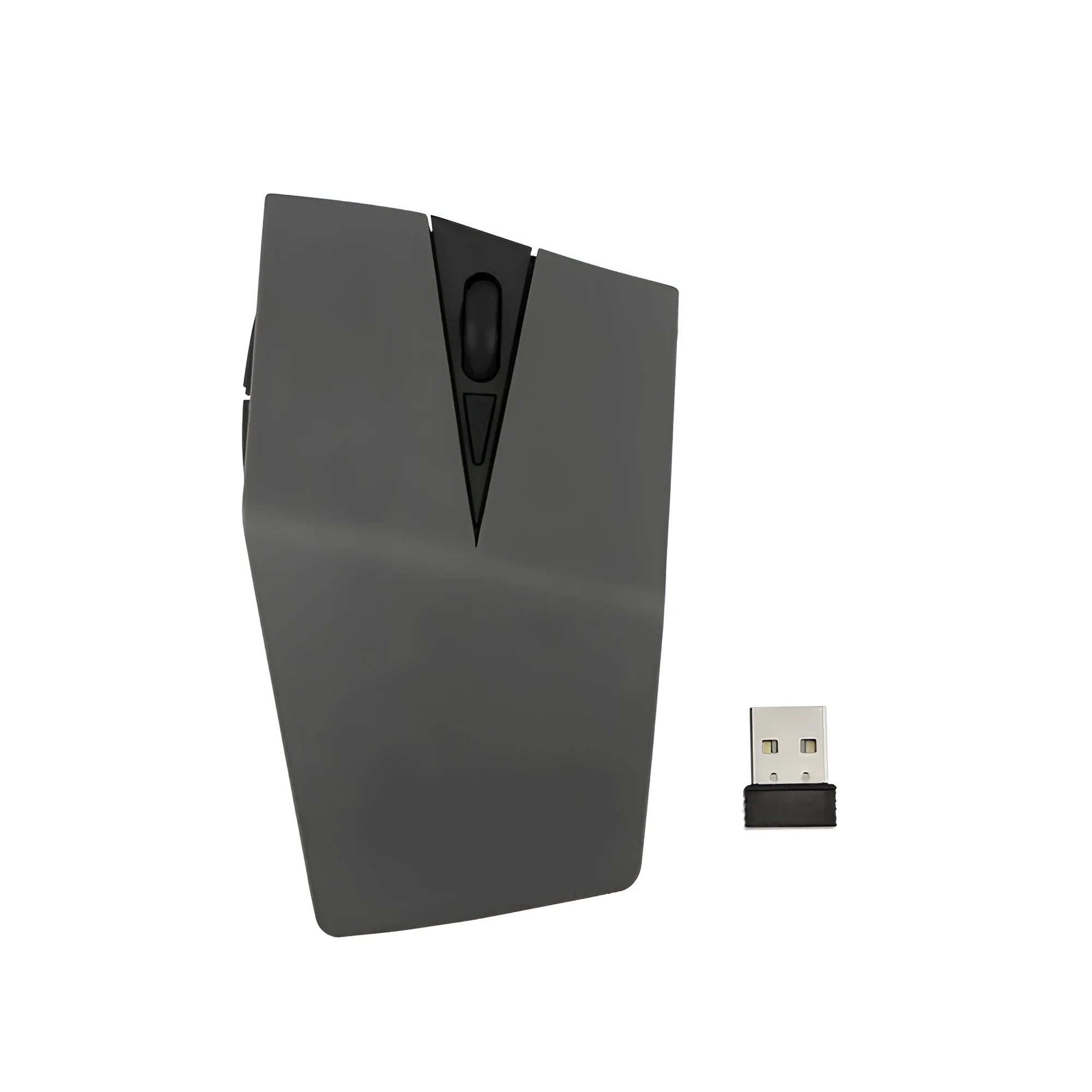 Compact wireless mouse for laptops in metallic gold, black, silver grey, or light gold, shown with USB receiver.