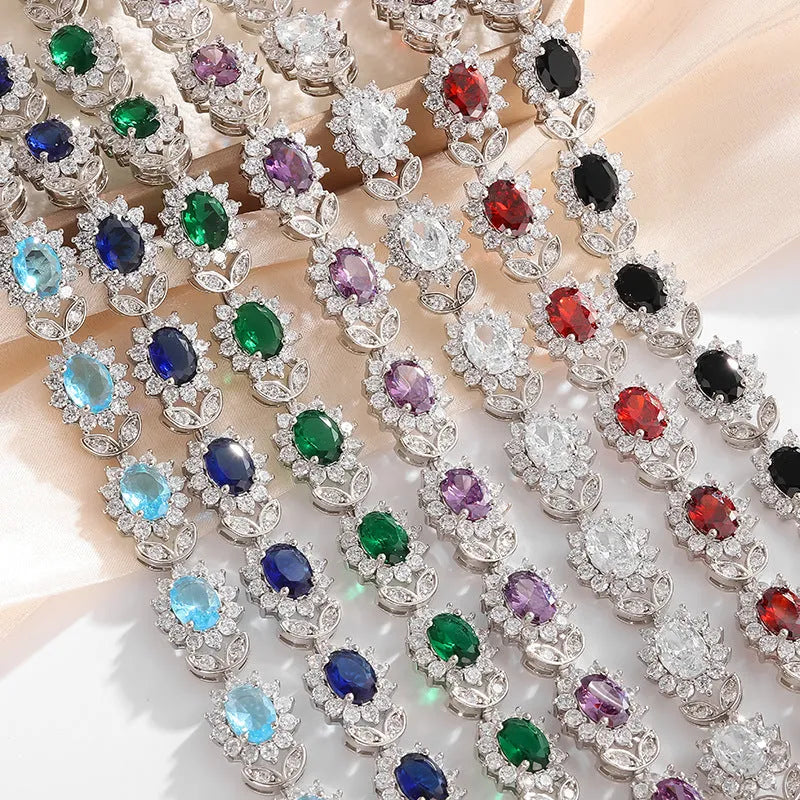 Women's simple inlaid zircon bracelet in electroplated environmentally friendly alloy