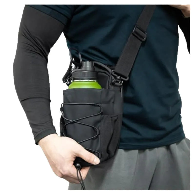 Fitness magnetic kettle bag crossbody bag in pink cloth with magnetic closure for water bottle carry