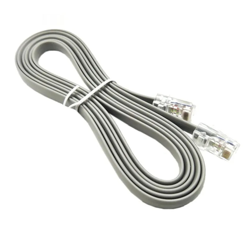 Silver grey CAT6 Ethernet cable with RJ45 connectors, 2 metre length