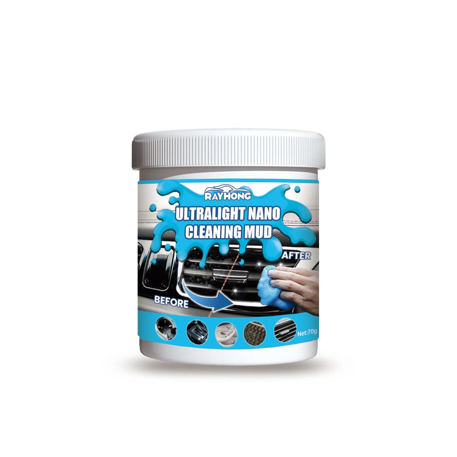 Car cleaning soft gel adhesive putty for interior dust removal, 6.2 x 5.7 cm size