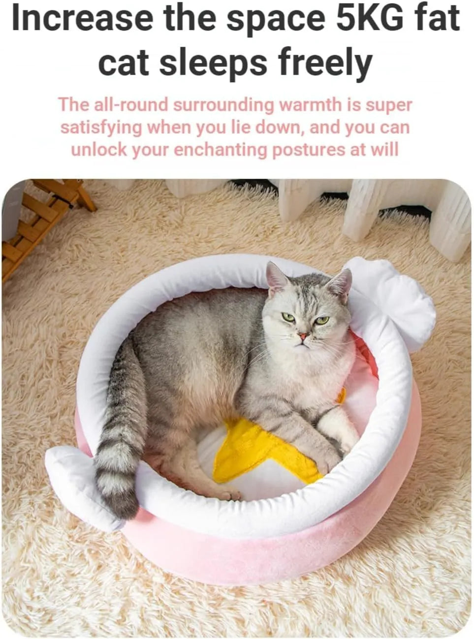 Honey pot magic shape cat sofa bed with removable nest pad in pink or yellow colour for small pets