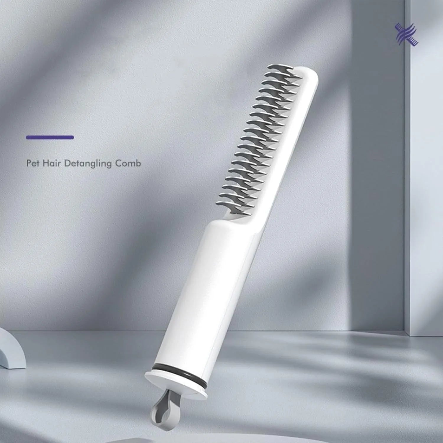 Stainless steel dematting comb for dogs with rake teeth and comfortable handle
