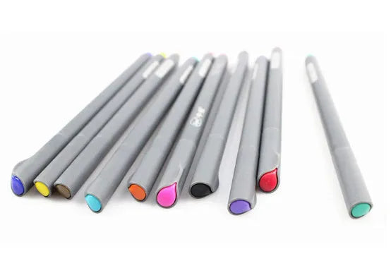 10-piece pack of 0.38mm hook line drawing pens for technical marking applications