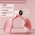 Pink pelvic floor muscle trainer with rubber coating and three resistance level settings