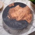 Nordic style wooden Kung Fu tea coaster in solid colour with irregular round shape