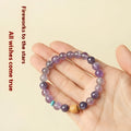 Putuo Mountain amethyst lucky bracelet showing purple crystal beads in handmade design