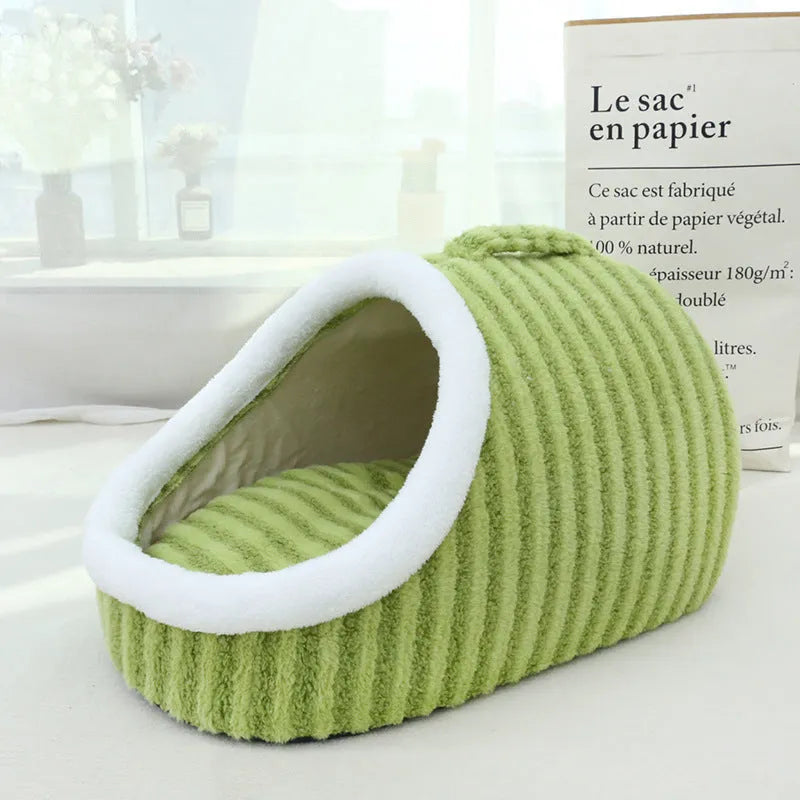 Thickened three-dimensional macaron cat nest in pink, green, blue, or yellow colour