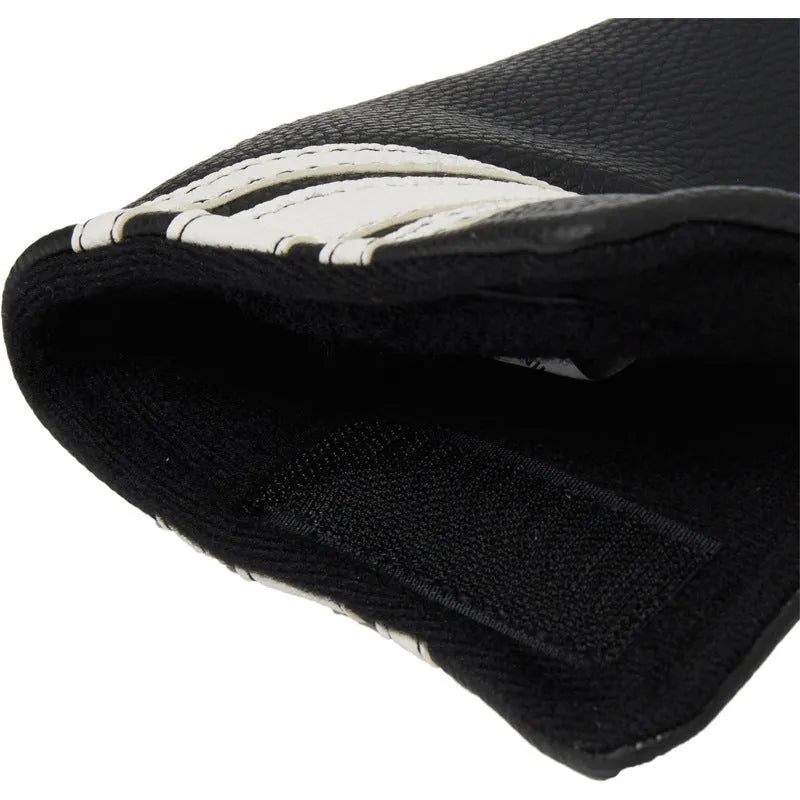 Black PU leather golf push rod head cover shown as a protective sleeve.