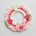 Handmade embroidery dog collar scarf in cotton thread with decorative design for small dogs