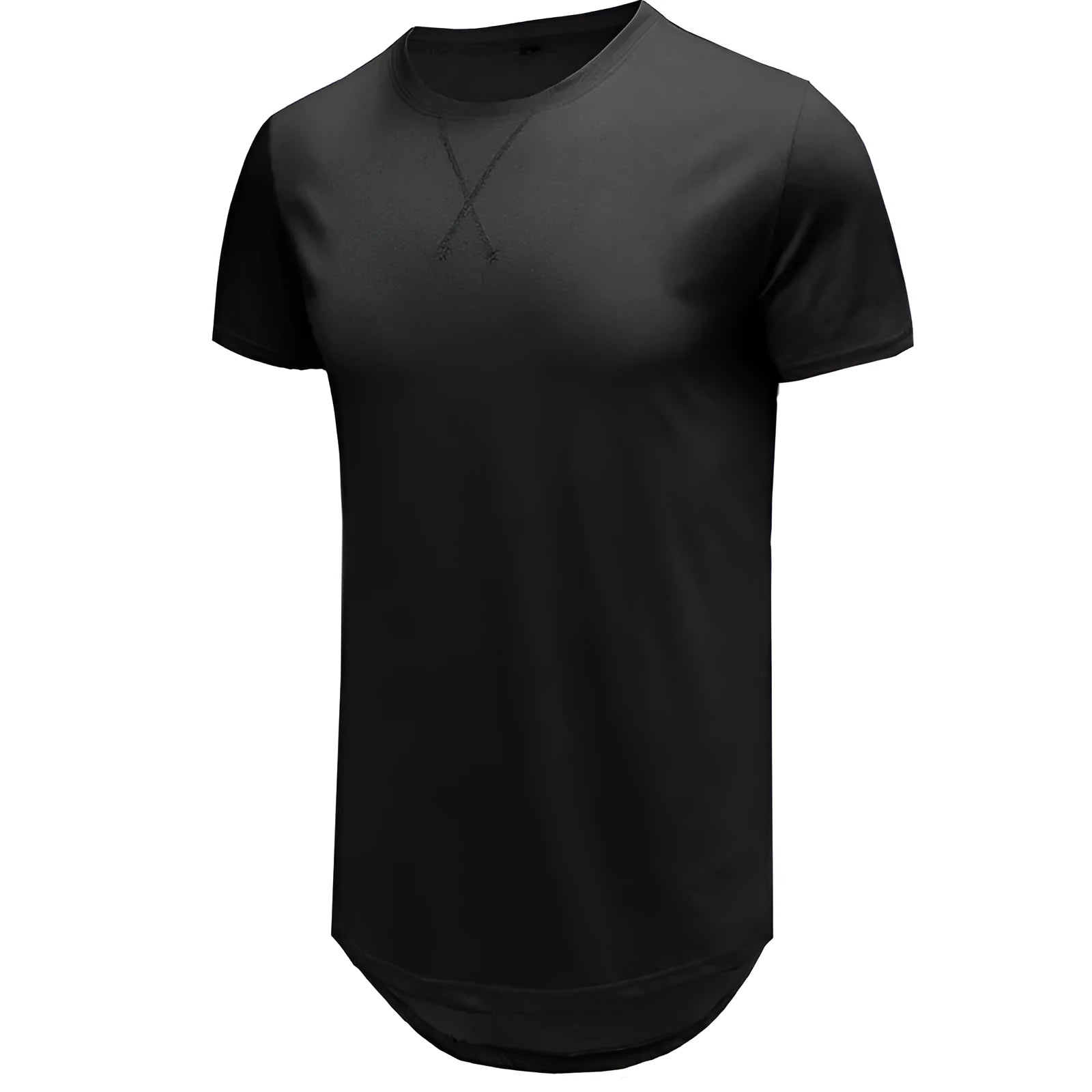 Men's slim fit cotton short-sleeved t-shirt shown in multiple colour options including army green and light blue.