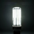 Silver aluminium LED corn lamp with multiple LED chips, showing E27 screw base.