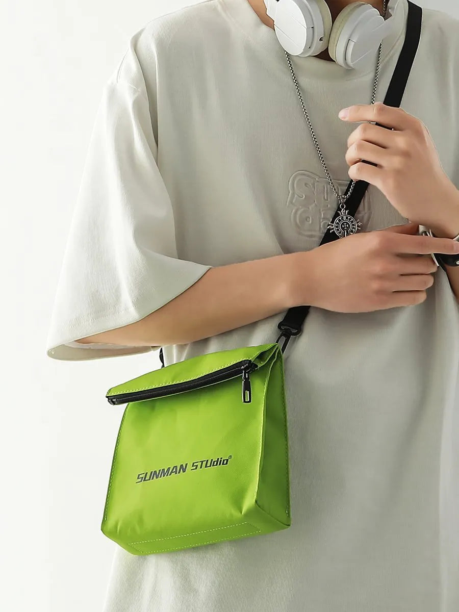 Polyester Oxford messenger bag backpack in street trend style with crossbody design and visible sewing lines