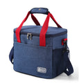 Oxford cloth picnic shoulder bag with crossbody strap in grey, black, or navy blue