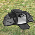 Large capacity cat carrier bag in 600D cation fabric with medium soft hardness