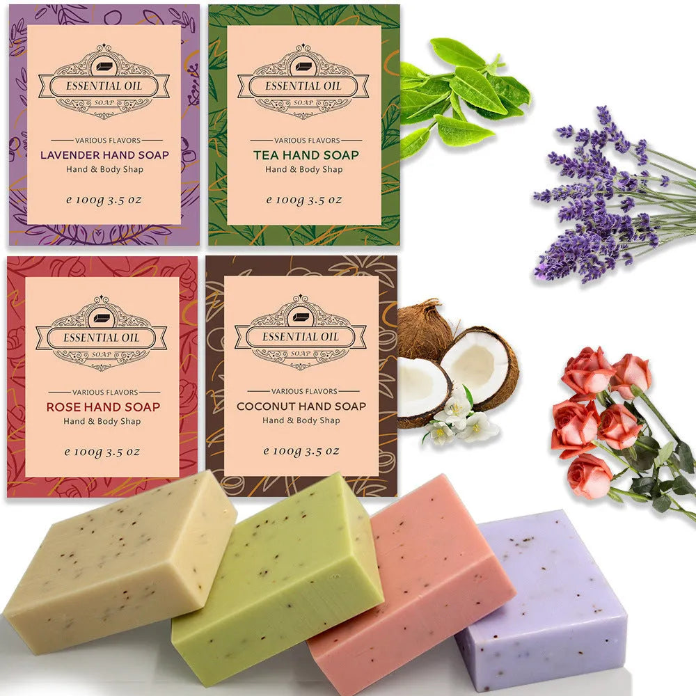 Handmade essential oil soap bar in 100g size with natural scent options