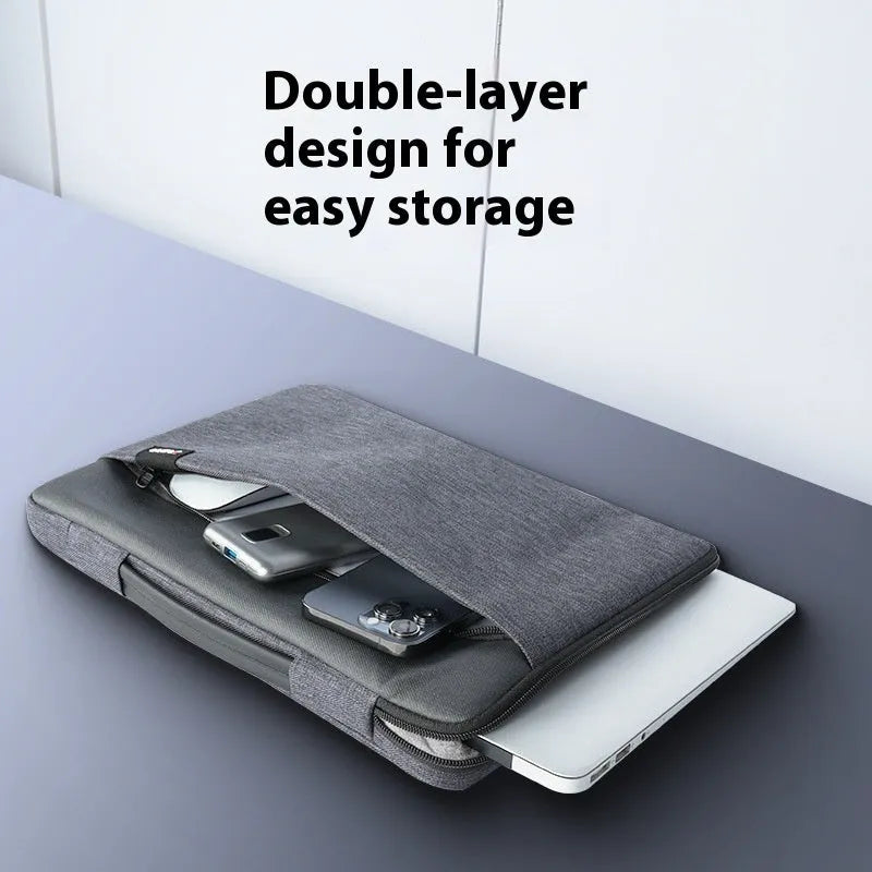 Solid colour polyester notebook computer bag liner with plush finish for 14 or 16 inch devices