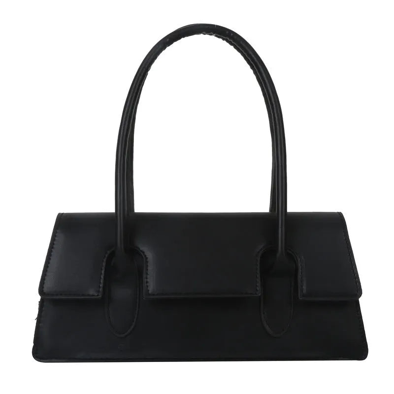 Women's retro style small square shoulder bag in PU with document pocket interior