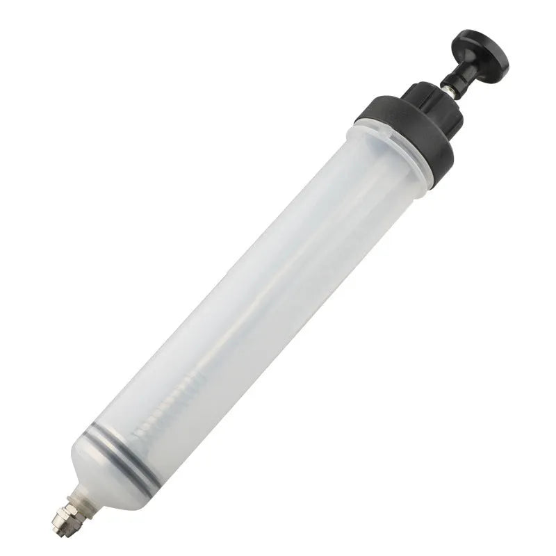 Manual oil change pump tool with syringe design in three barrel capacity options