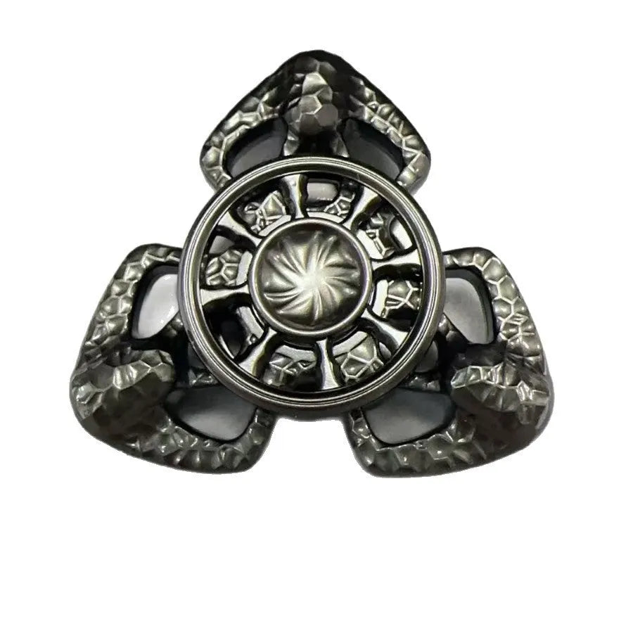 Flame butterfly design alloy metal rotating fingertip gyro EDC toy in space-like gray or colourful finish