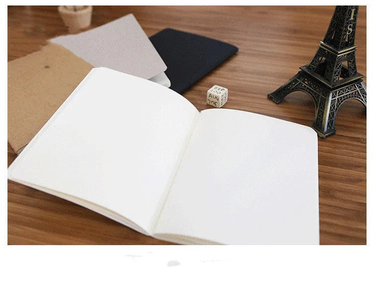 Retro plain graffiti book with blank pages, shown with a black paper cover.