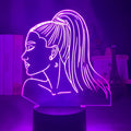 Slim black-based acrylic 3D LED wall night light showing multi-colour illumination
