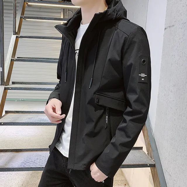 Men's jacket in chemical fibre blend, available in Black, Green, Grey colours