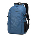 Casual plaid computer backpack with curved shoulder strap in blue colour option