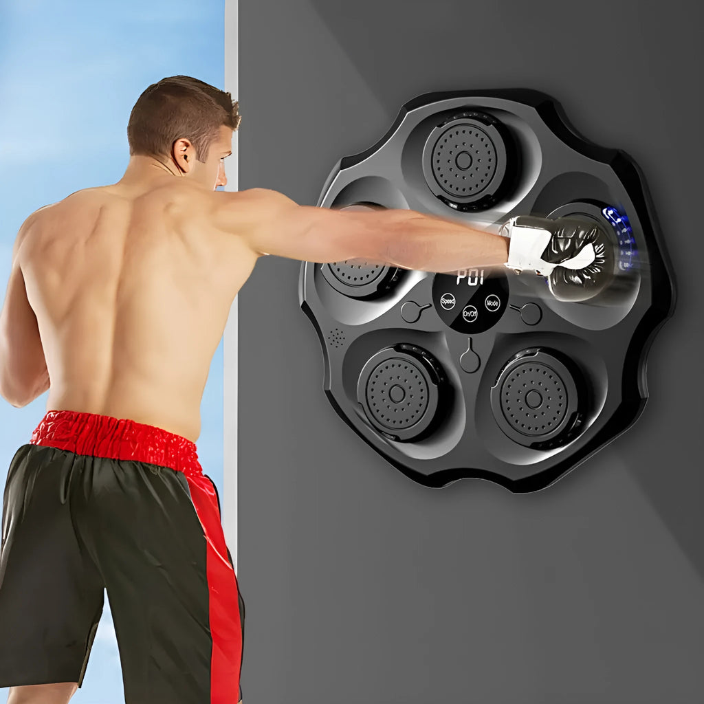 Black hanging boxing wall target with Bluetooth music recognition for home fitness training