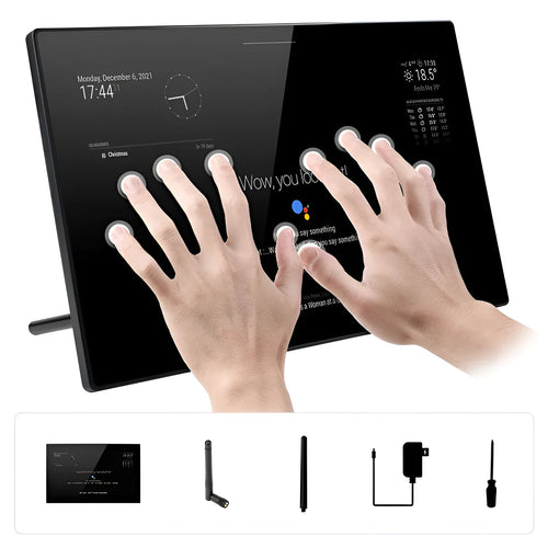 13.3-inch integrated computer touch display panel with voice assistant for Raspberry Pi CM4 projects.