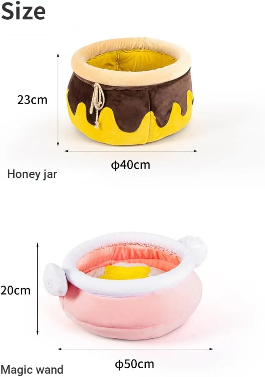 Honey pot magic shape cat sofa bed with removable nest pad in pink or yellow colour for small pets
