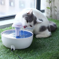 White ABS plastic automatic pet water fountain 20x20x15cm with low-noise pump