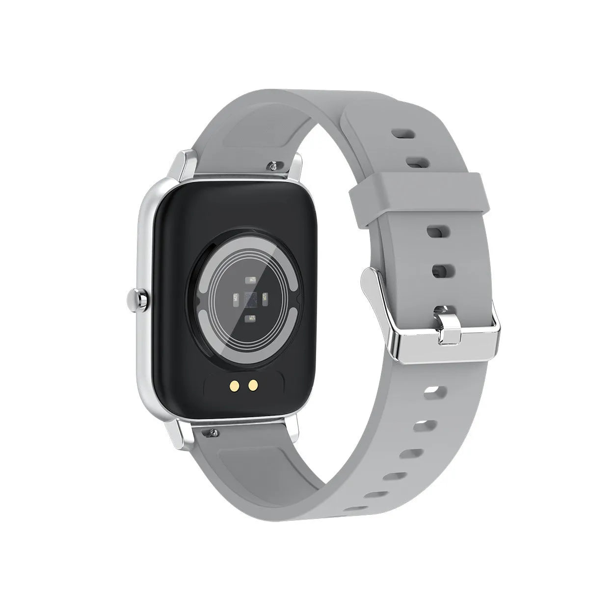 H80 sports smart watch with black silicone strap showing health metrics on a 1.69-inch spherical glass touchscreen.