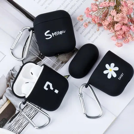 Apple-compatible AirPods earphone covers in PC material with decorative back styles